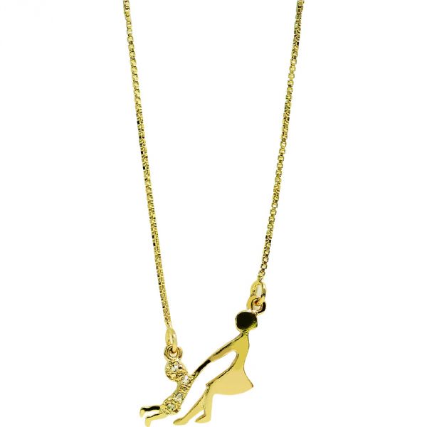 BF4375 - COLAR MÃE E FILHO DOURADO